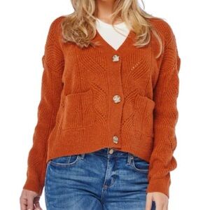 Hem & Thread Rust Button-Up Cardigan